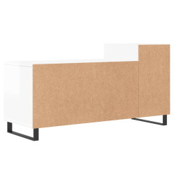 Meuble TV Blanc brillant 100x35x55 cm Bois d'ingénierie