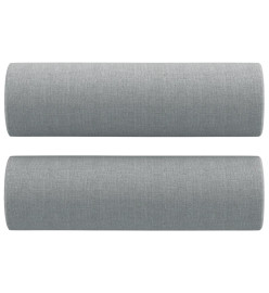 Canapé 2 places avec oreillers gris clair 120 cm tissu