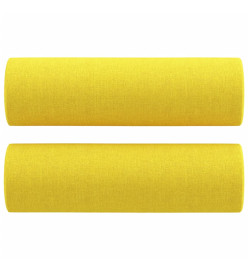 Canapé 3 places avec oreillers jaune clair 180 cm tissu