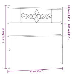 Tête de lit métal noir 80 cm