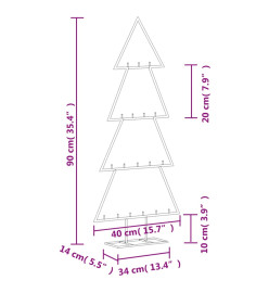 Arbre de Noël en métal pour décoration noir 90 cm