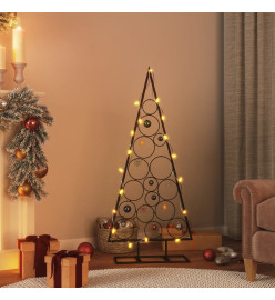 Arbre de Noël en métal pour décoration noir 125 cm