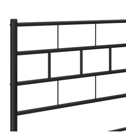 Cadre de lit métal avec tête de lit/pied de lit noir 140x190 cm