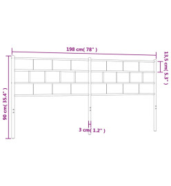 Tête de lit métal noir 193 cm