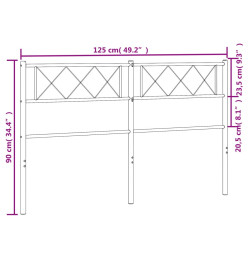 Tête de lit métal noir 120 cm