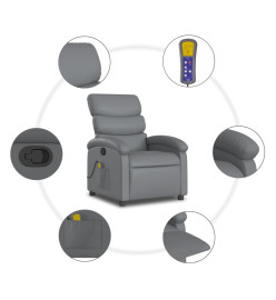 Fauteuil de massage inclinable Gris Similicuir