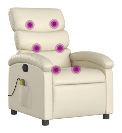 Fauteuil inclinable de massage Crème Similicuir