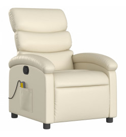 Fauteuil inclinable de massage Crème Similicuir