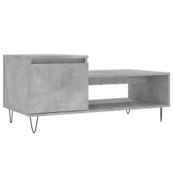 Table basse Gris béton 100x50x45 cm Bois d'ingénierie
