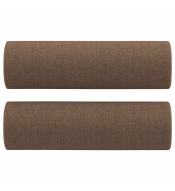 Canapé 3 places avec oreillers décoratifs marron 180 cm tissu