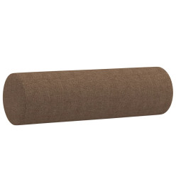 Canapé 3 places avec oreillers décoratifs marron 180 cm tissu