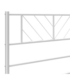 Cadre de lit métal avec tête de lit/pied de lit blanc 180x200cm