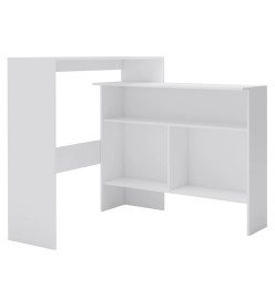 Table de bar avec 2 dessus de table Blanc 130 x 40 x 120 cm