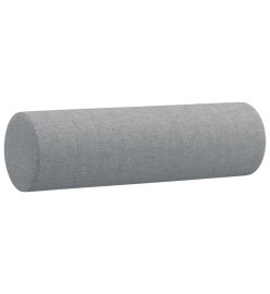 Canapé 2 places avec oreillers gris clair 120 cm tissu