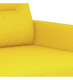 Ensemble de canapés 2 pcs avec coussins jaune clair tissu