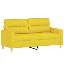 Canapé à 2 places Jaune clair 140 cm Tissu