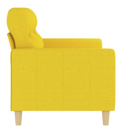 Canapé à 2 places Jaune clair 140 cm Tissu