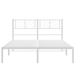 Cadre de lit métal avec tête de lit blanc 160x200 cm