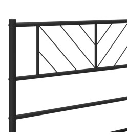 Cadre de lit métal avec tête de lit noir 107x203 cm