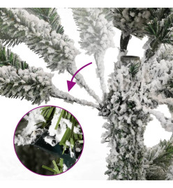 Sapin de Noël artificiel à charnières avec neige floquée 270 cm