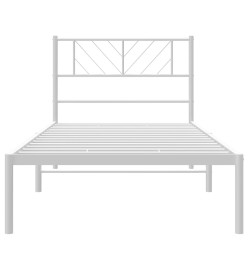 Cadre de lit métal avec tête de lit blanc 80x200 cm