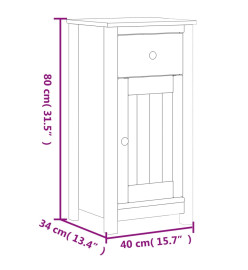 Meubles de salle de bain 4 pcs BERG blanc bois de pin massif