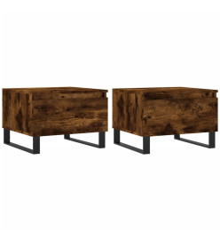 Tables basses 2 pcs chêne fumé 50x46x35 cm bois d'ingénierie