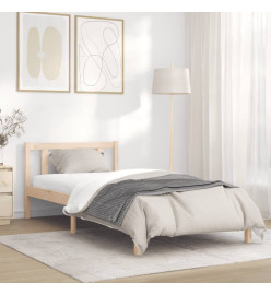 Cadre de lit 90x190 cm simple bois massif de pin