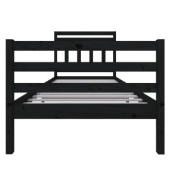 Cadre de lit Noir Bois massif 90x190 cm Simple