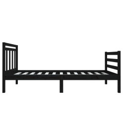 Cadre de lit Noir Bois massif 90x190 cm Simple