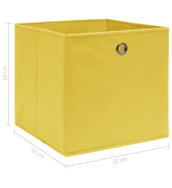 Boîtes de rangement 4 pcs Jaune 32x32x32 cm Tissu