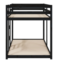 Lit superposé Noir 90x190 cm Bois de pin massif