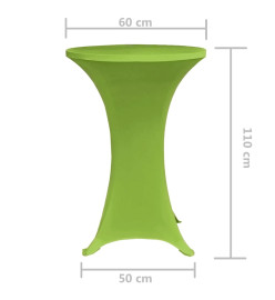 Housse de table extensible 2 pcs 60 cm Verte