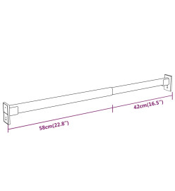 Rails de garde-robe télescopiques 2 pcs Argenté 58-100 cm