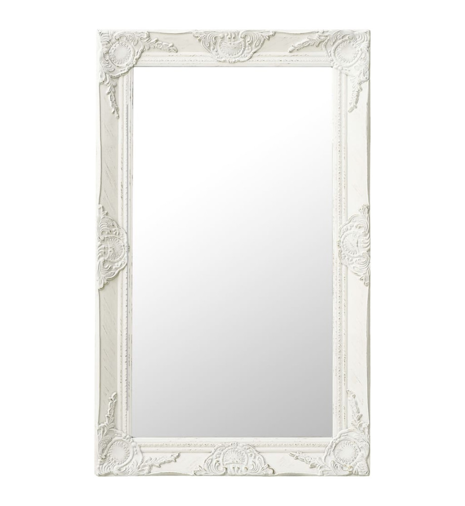 Miroir mural style baroque 50x80 cm Blanc