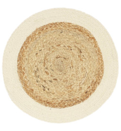 Napperons 6 pcs Naturel Plain 38 cm Rond Jute et coton