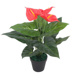 Plante artificielle avec pot Anthurium 45 cm Rouge et Jaune