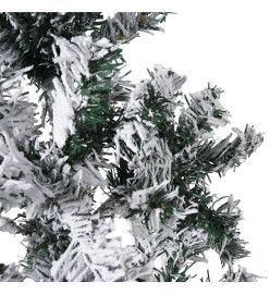 Demi sapin de Noël artificiel mince avec neige floquée 240 cm