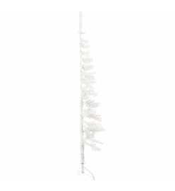 Demi sapin de Noël artificiel mince avec support Blanc 120 cm