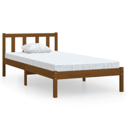 Cadre de lit Marron miel Bois de pin massif 100x200 cm