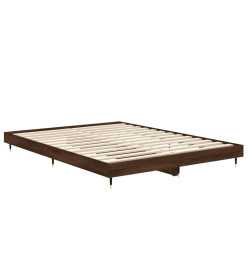 Cadre de lit chêne marron 140x190 cm bois d'ingénierie