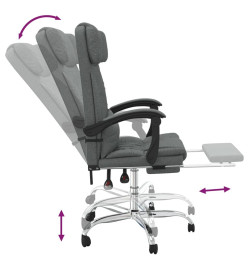 Fauteuil de massage inclinable de bureau Gris foncé Tissu