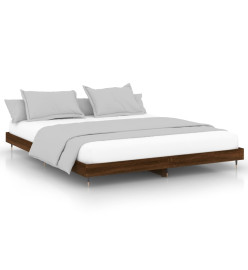 Cadre de lit chêne marron 150x200 cm bois d'ingénierie