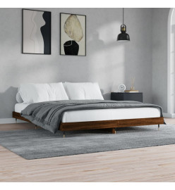 Cadre de lit chêne marron 150x200 cm bois d'ingénierie