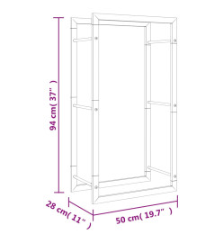 Portant de bois de chauffage 50x28x94 cm acier inoxydable