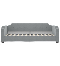 Lit de jour avec gigogne et tiroirs gris clair 90x190 cm tissu