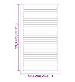 Portes d'armoire à persiennes 2pcs blanc 99,3x59,4cm pin massif