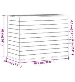 Panier à linge blanc 88,5x44x66 cm bois massif de pin