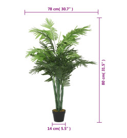 Palmier artificiel 18 feuilles 80 cm vert