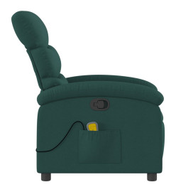 Fauteuil de massage inclinable Vert foncé Tissu